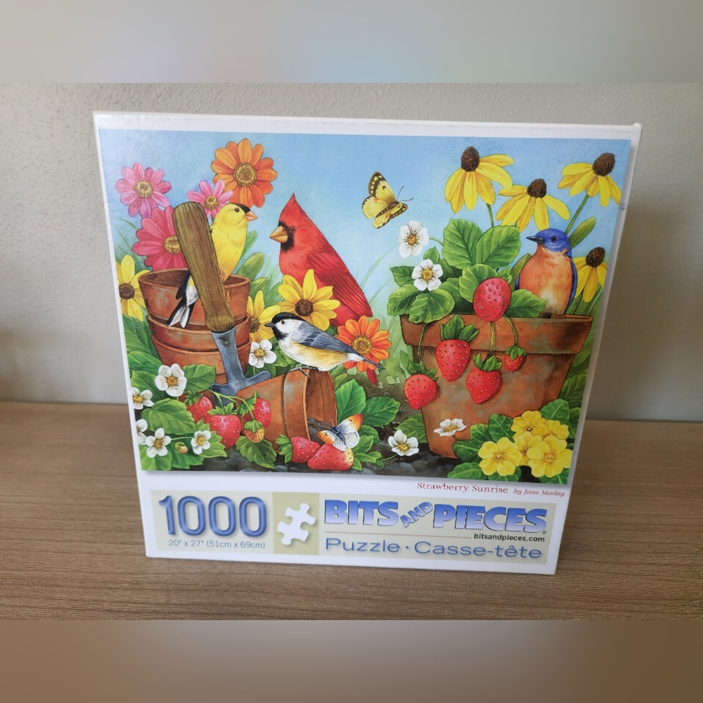 Bits and Pieces 1000 Piece Puzzle "Strawberry Sunrise" by Jane Maday